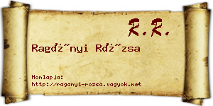 Ragányi Rózsa névjegykártya