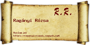 Ragányi Rózsa névjegykártya